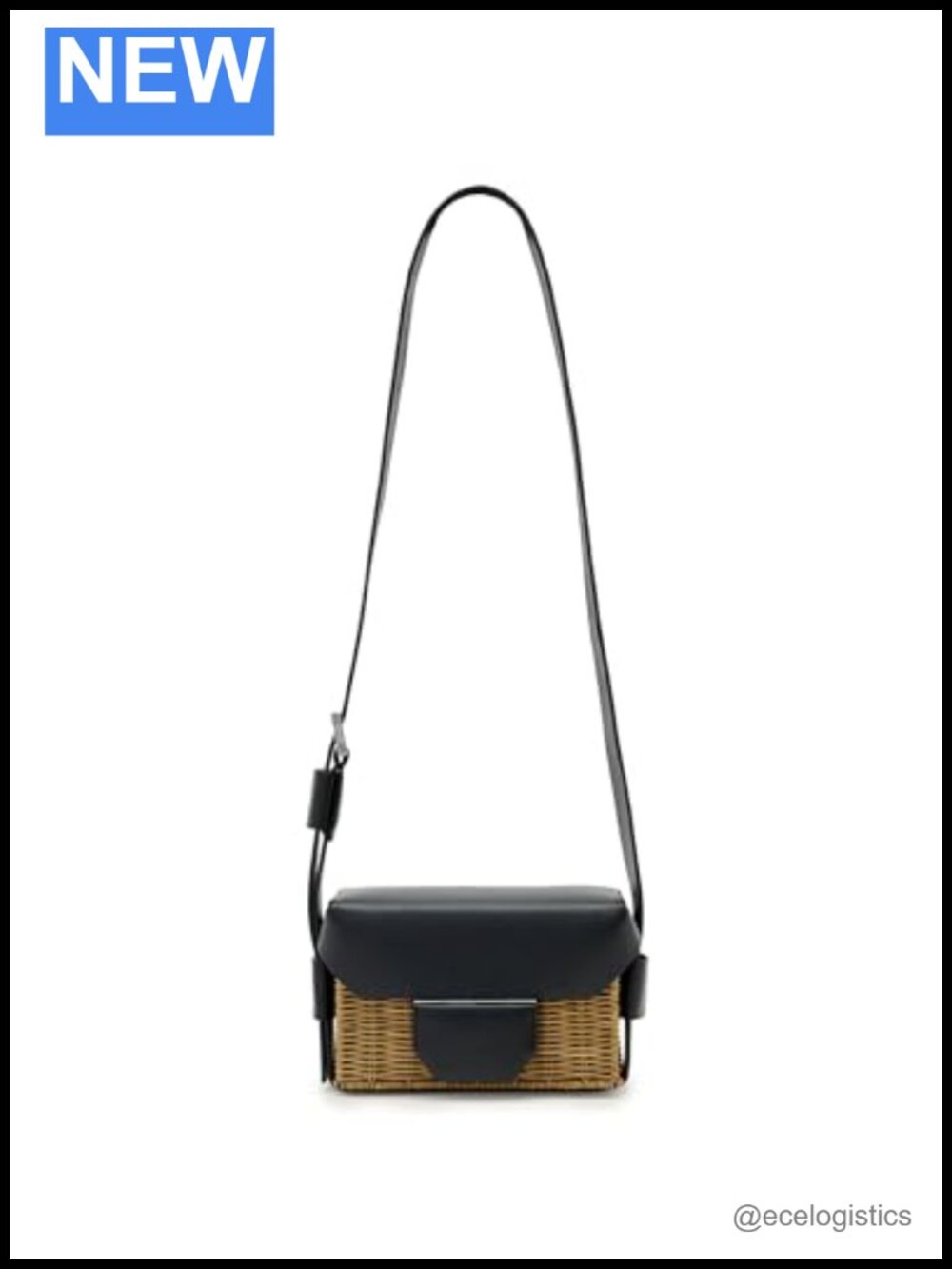 AllSaints Wicker Crossbody Bag Magnetic Closure Straw Bag One Size